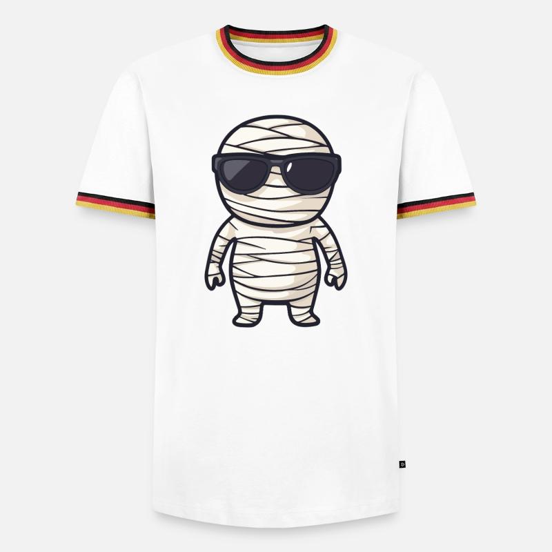 Mummy with sunglasses - Men's Ringer Shirt - white/tricolour
