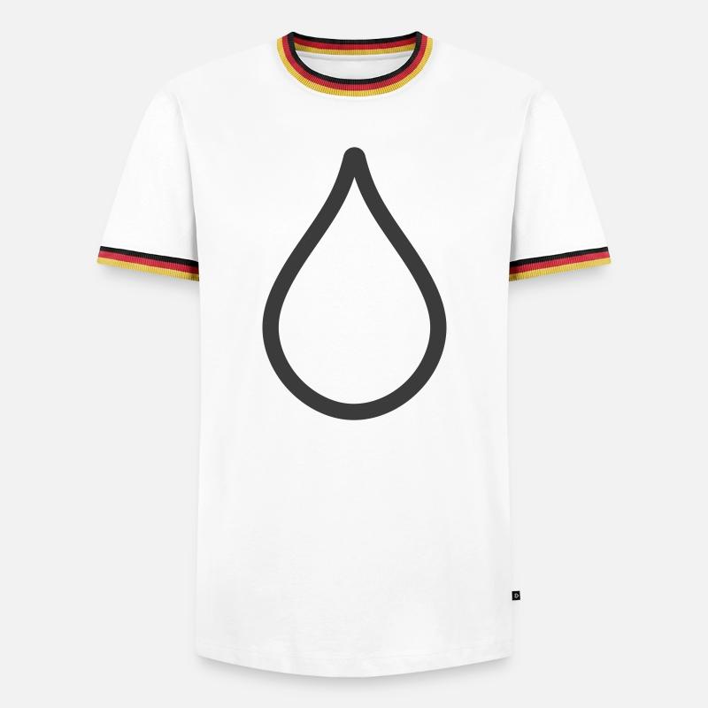 Einfaches Wassertropfen-Symbol-Logo - Männer Kontrast-T-Shirt - Weiß/Dreifarbig