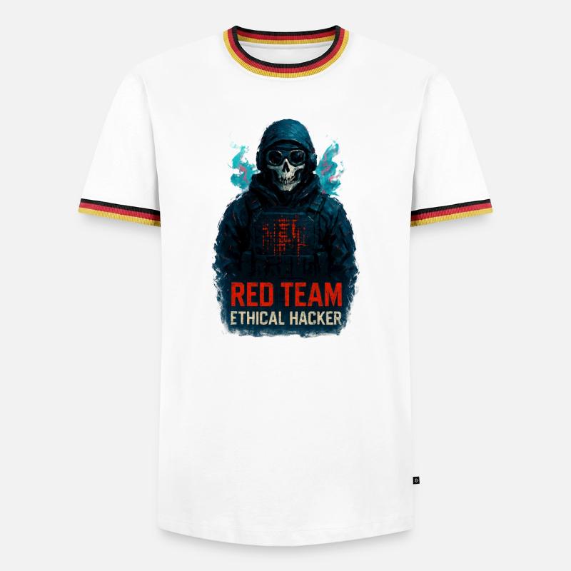 RED TEAM Ethischer Hacker - Männer Kontrast-T-Shirt - Weiß/Dreifarbig