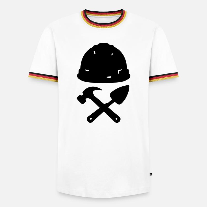 T-shirt Construction - Builder Tools Helmet - Men's Ringer Shirt - white/tricolour
