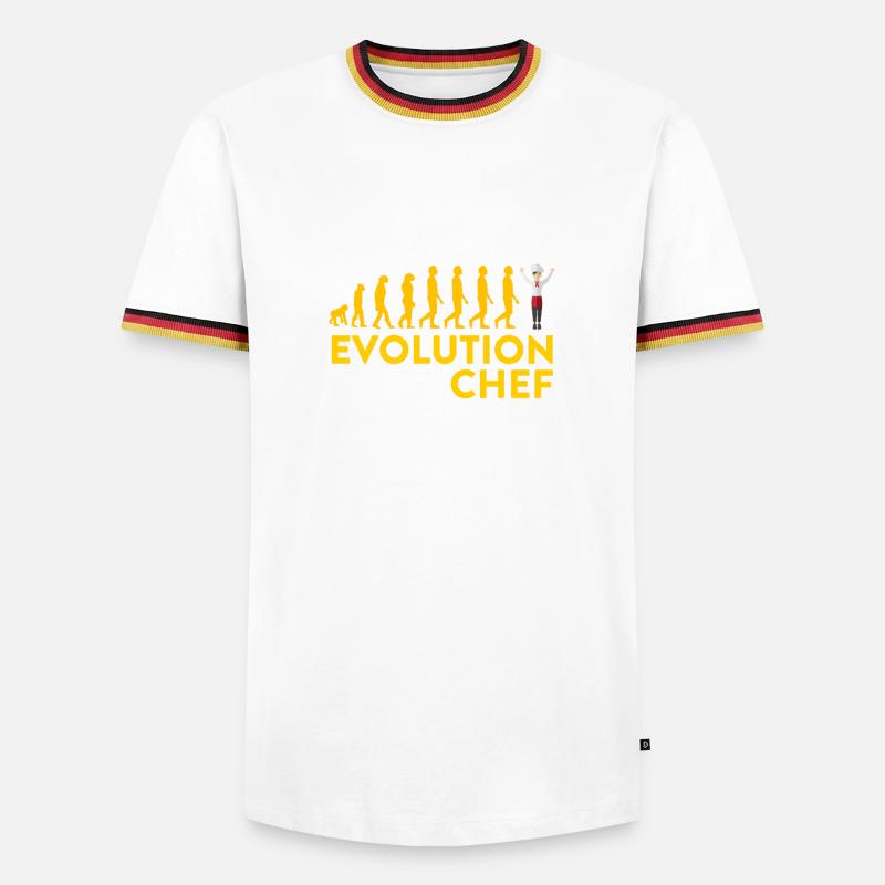 Evolutionärer Chef Motive - Men's Ringer Shirt - white/tricolour