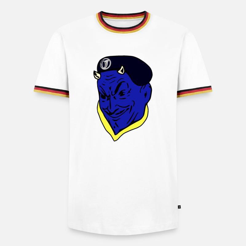 French Army Blue Devil Hunter - Men's Ringer Shirt - white/tricolour