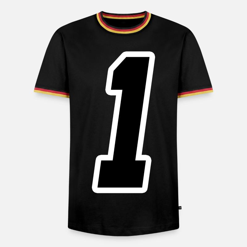 Nummer Eins 1 - Männer Kontrast-T-Shirt - Schwarz/Dreifarbig