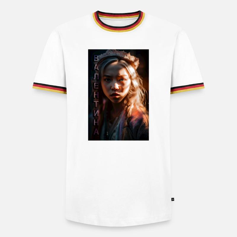 Valentyna Tippfehler - Männer Kontrast-T-Shirt - Weiß/Dreifarbig