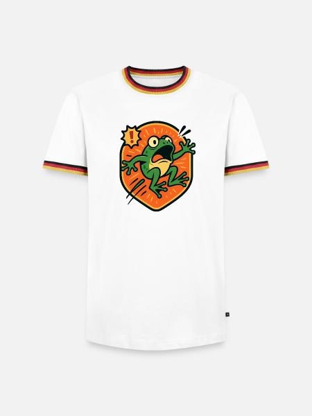 Panic Frog badge - Men's Ringer Shirt - white/tricolour