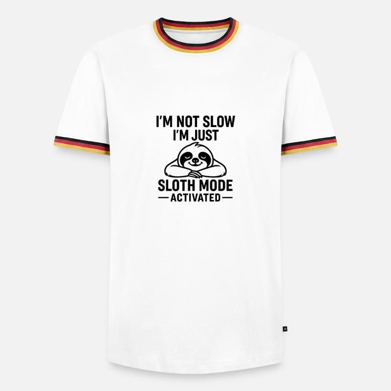 Sloth Mode Activated TShirt - Männer Kontrast-T-Shirt - Weiß/Dreifarbig