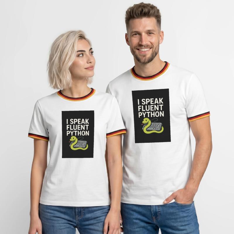 Serpent de codage Python T-shirt contrasté Homme