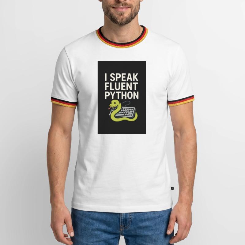 Python Coding Snake Men's Ringer Shirt