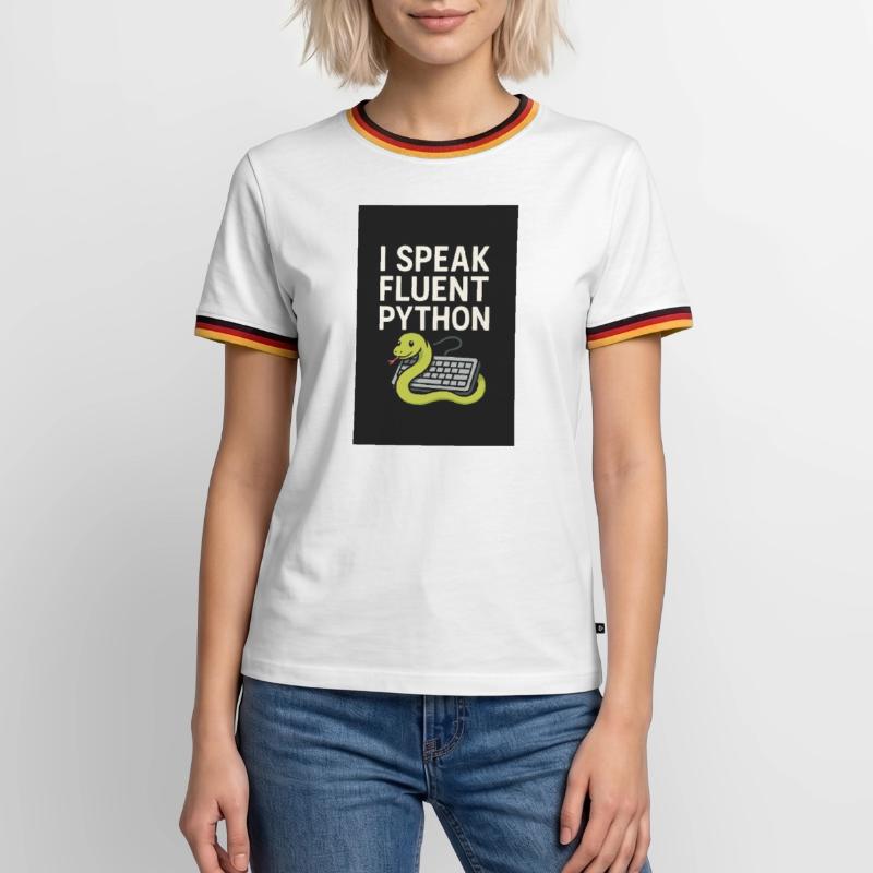 Python Coding Snake Men's Ringer Shirt
