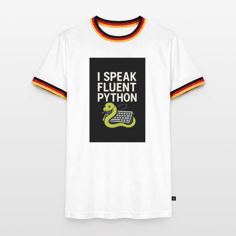 Python Coding Snake Men's Ringer Shirt