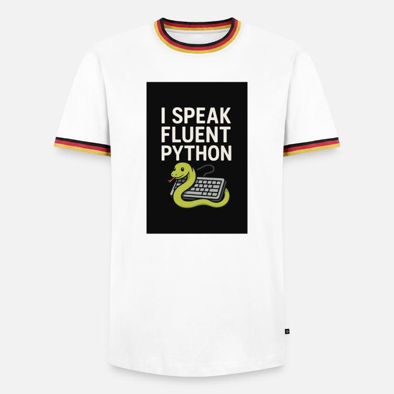 Python-Codierungsschlange - Männer Kontrast-T-Shirt - Weiß/Dreifarbig