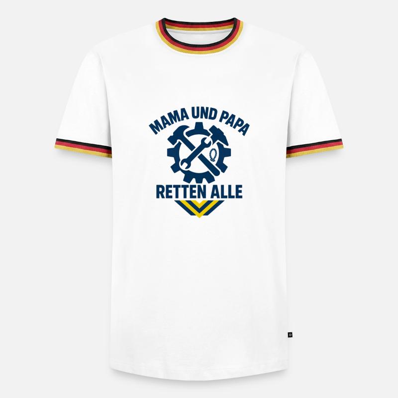 Mutter Vater Rettung Team Design - Männer Kontrast-T-Shirt - Weiß/Dreifarbig