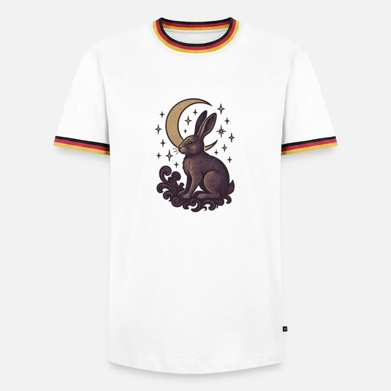 Celestial Hare Mystical Illustration - Men's Ringer Shirt - white/tricolour