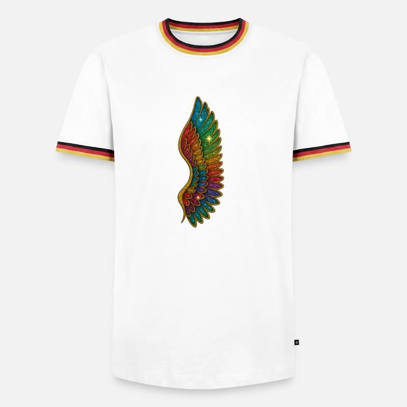 Rainbow Glitter Wings - Men's Ringer Shirt - white/tricolour