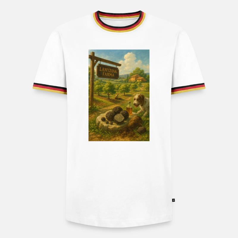 Trüffelfarm Rustikale Landschaft - Männer Kontrast-T-Shirt - Weiß/Dreifarbig