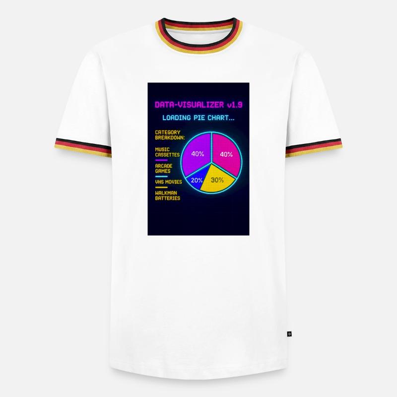 Neon Pie Chart Retro Visual - Men's Ringer Shirt - white/tricolour