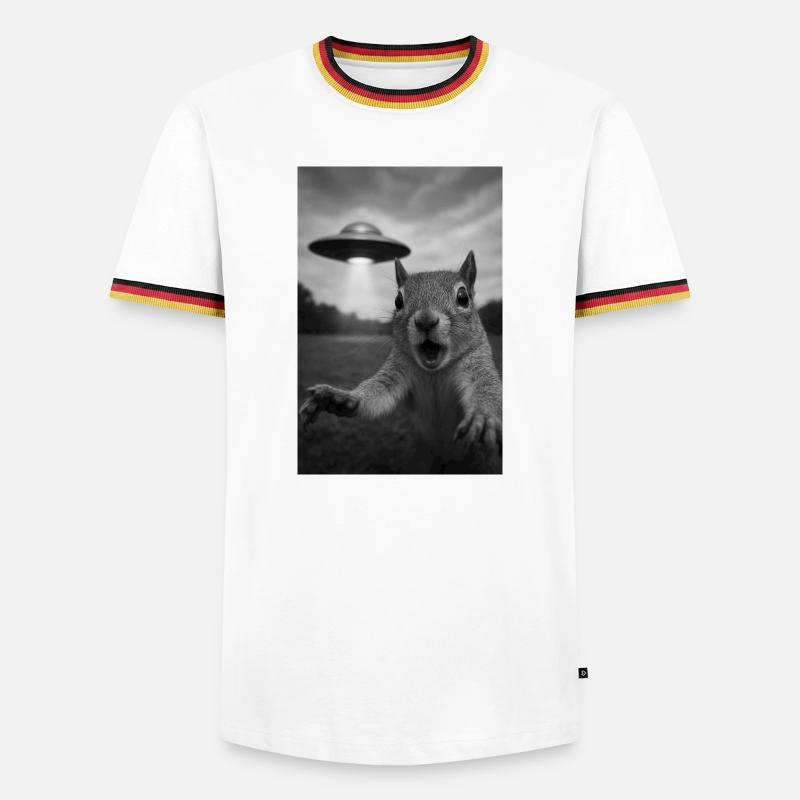 UFO Squirrel Encounter - Men's Ringer Shirt - white/tricolour