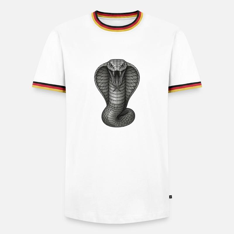 Cobra Graphite Line Illustration - Men's Ringer Shirt - white/tricolour