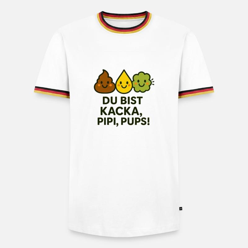 Du bist... - Männer Kontrast-T-Shirt - Weiß/Dreifarbig