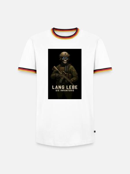 Lang Lebe Die Infanterie Skelett - Männer Kontrast-T-Shirt - Weiß/Dreifarbig