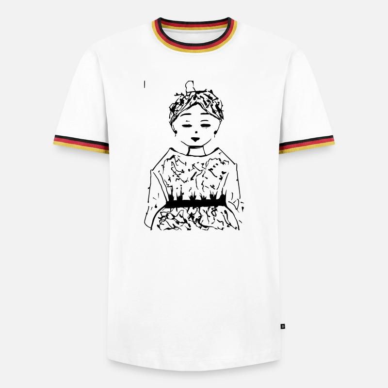 Sakura - Männer Kontrast-T-Shirt - Weiß/Dreifarbig
