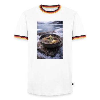Suaasat - Men's Ringer Shirt - white/tricolour - Front - AI Model Female 172 light (172cm) & AI Model Male 185 light (185cm)