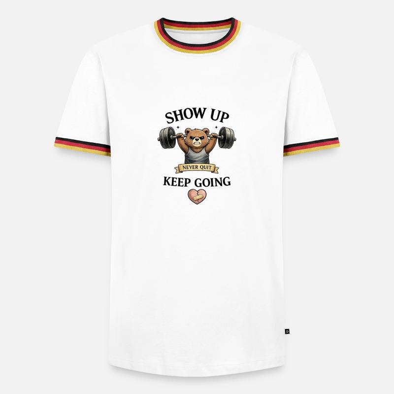 Keep Going - Männer Kontrast-T-Shirt - Weiß/Dreifarbig