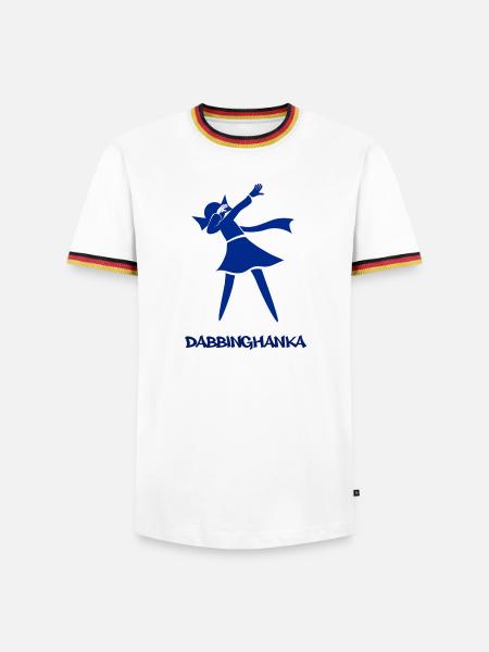 DABBING HANKA - Männer Kontrast-T-Shirt - Weiß/Dreifarbig