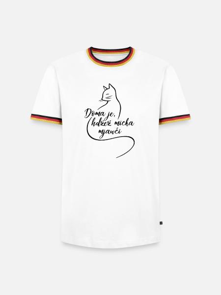Doma je, hdźež micka mjawči. - Men's Ringer Shirt - white/tricolour