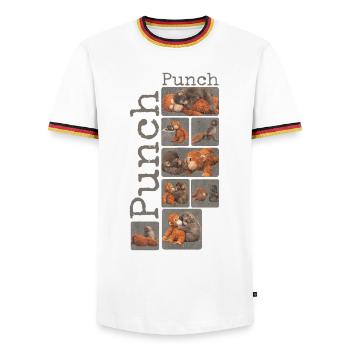 Cute Baby Monkey Gives Fist Punch Monkey Punch - Men's Ringer Shirt - white/tricolour - Front - AI Model Female 172 light (172cm) & AI Model Male 185 light (185cm)