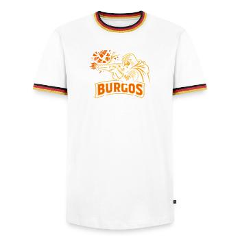 TIR AU PIGEON À ARGILE DE BURGOS - T-shirt contrasté Homme - blanc/tricolore - Devant - AI Model Female 172 light (172cm) & AI Model Male 185 light (185cm)