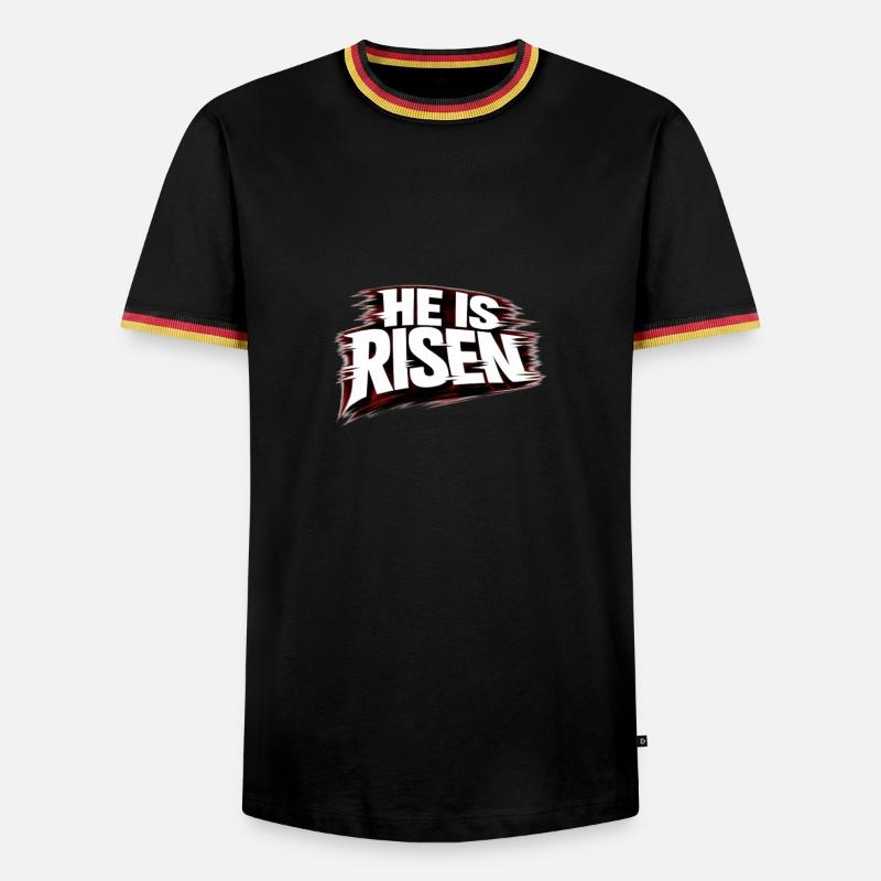 he is risen - Men's Ringer Shirt - black/tricolour