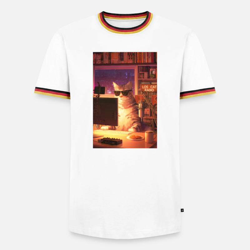 Cat Stream Neon Studio - Men's Ringer Shirt - white/tricolour