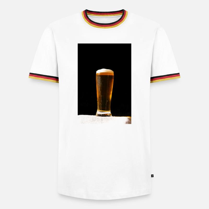 Bierglas Abendlicht - Männer Kontrast-T-Shirt - Weiß/Dreifarbig