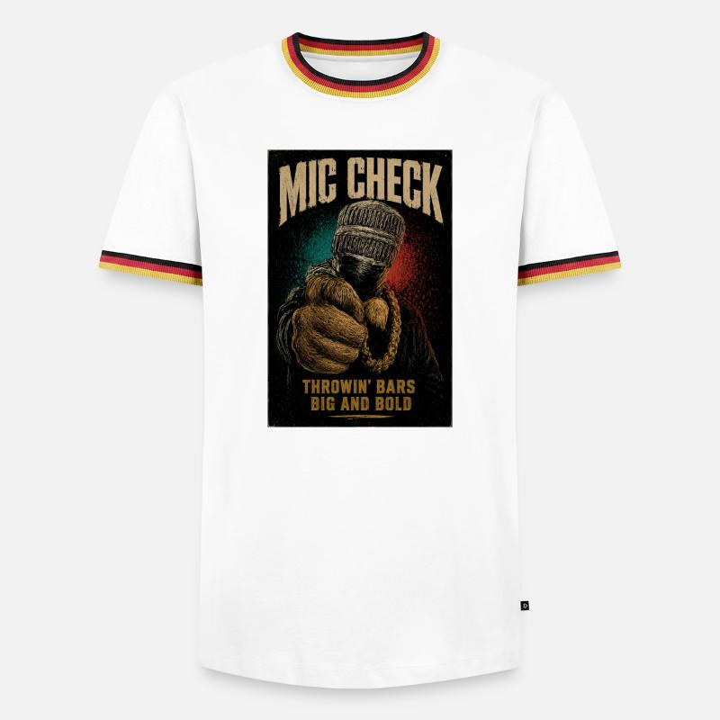 Mic Check Bold Throwin' Bars - Männer Kontrast-T-Shirt - Weiß/Dreifarbig