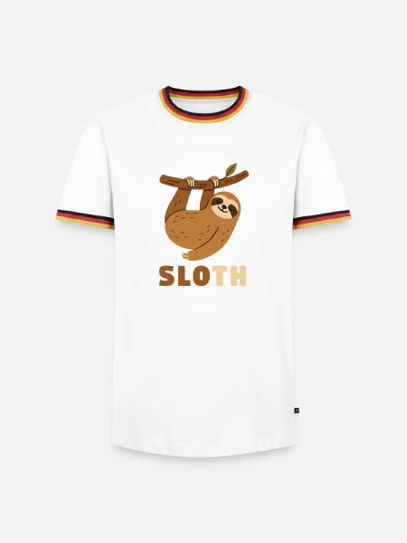 Sloth - Männer Kontrast-T-Shirt - Weiß/Dreifarbig
