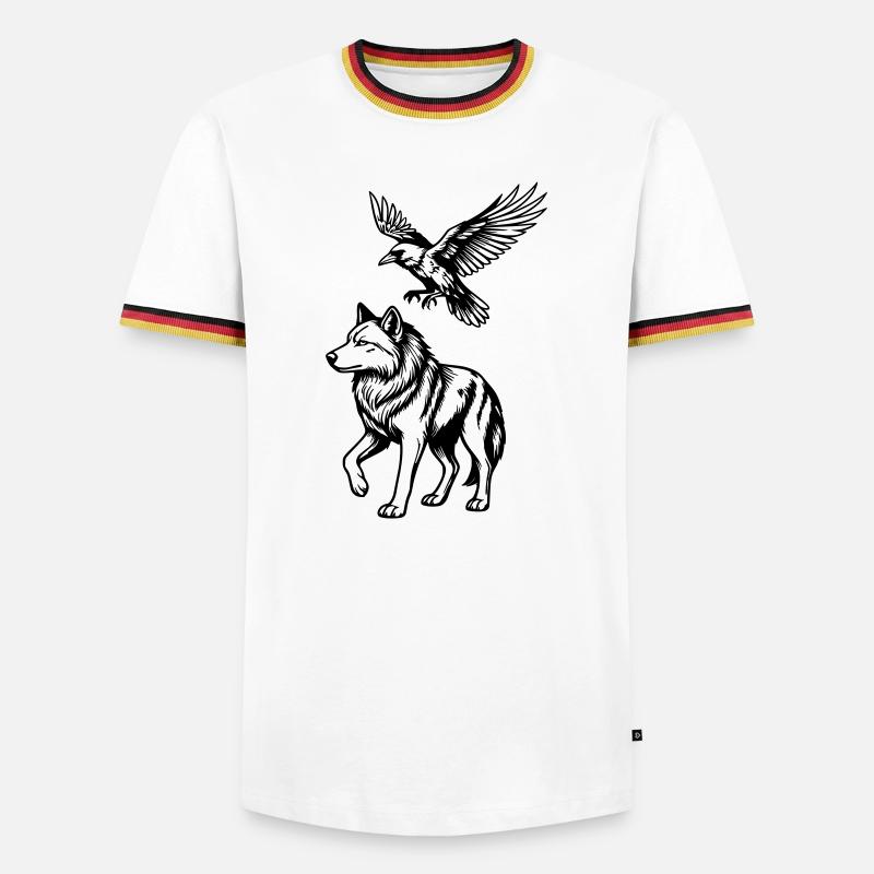 Wolf & Raven - Men's Ringer Shirt - white/tricolour