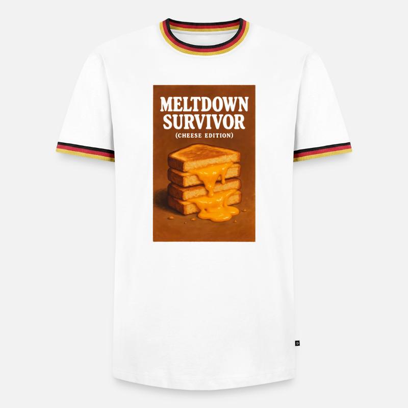 Meltdown Survived | Cheese Humor - Men's Ringer Shirt - white/tricolour