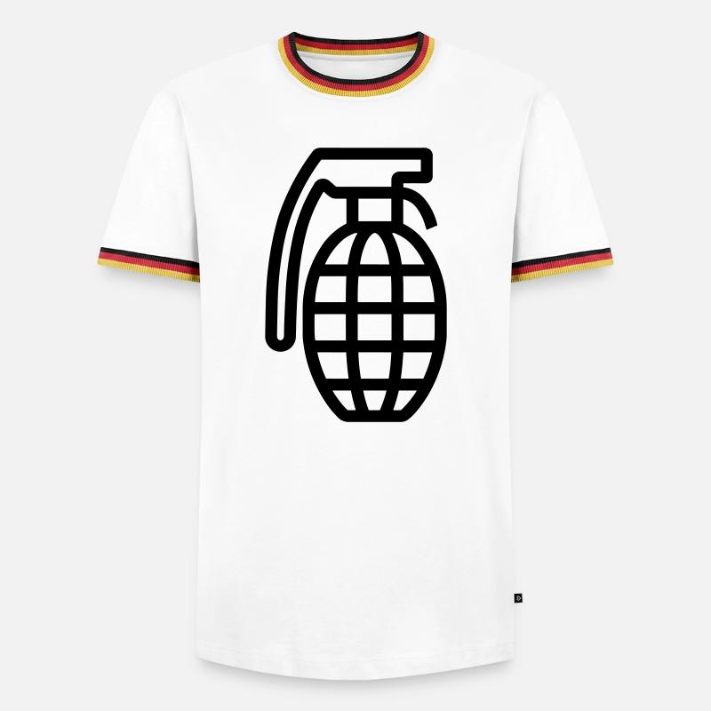 Grenada - Männer Kontrast-T-Shirt - Weiß/Dreifarbig