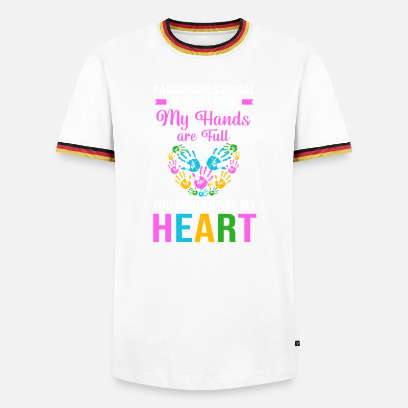 Paraeducator Lehrerassistent Paraprofessional - Männer Kontrast-T-Shirt - Schwarz/Dreifarbig