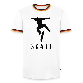 Patineur - T-shirt contrasté Homme - blanc/tricolore - Devant - AI Model Female 172 light (172cm) & AI Model Male 185 light (185cm)