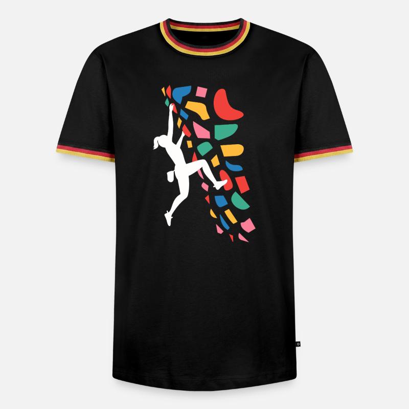 Boulder-Kletterer Bunte Griffe - Männer Kontrast-T-Shirt - Schwarz/Dreifarbig