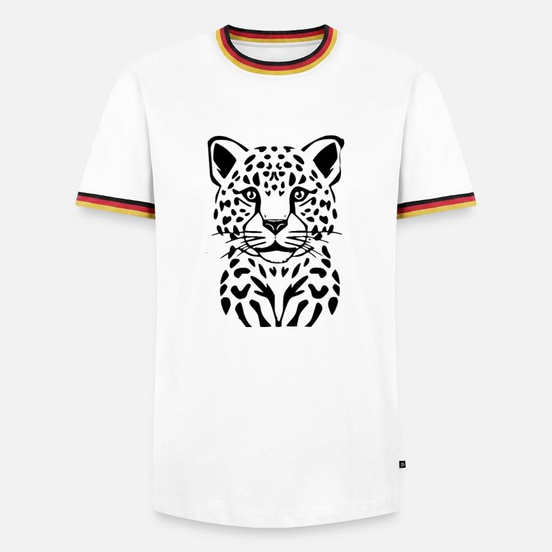 Leopard schwarz schwarzer Leopard - Männer Kontrast-T-Shirt - Weiß/Dreifarbig