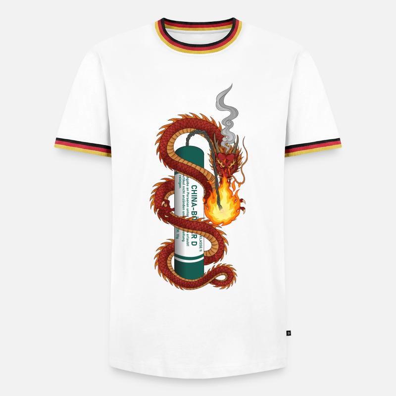 Pyro Dragon - Men's Ringer Shirt - white/tricolour
