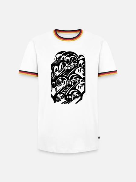 Subway Station Underground Metro Public Transport - Men's Ringer Shirt - white/tricolour