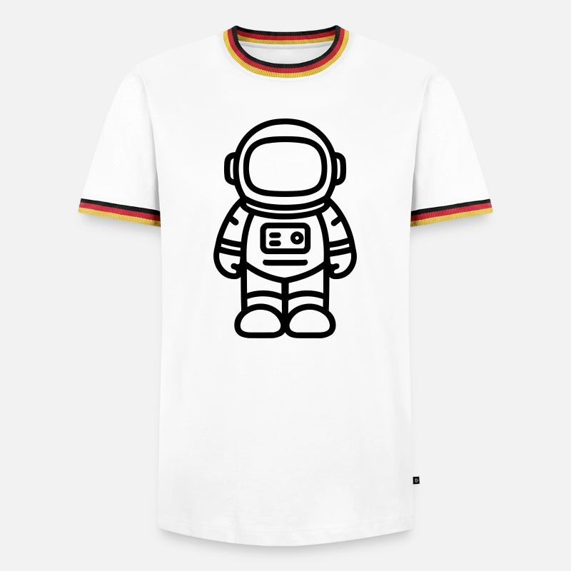 Astronaut - Männer Kontrast-T-Shirt - Weiß/Dreifarbig