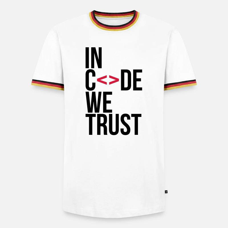 in code we trust ! - T-shirt contrasté Homme - blanc/tricolore