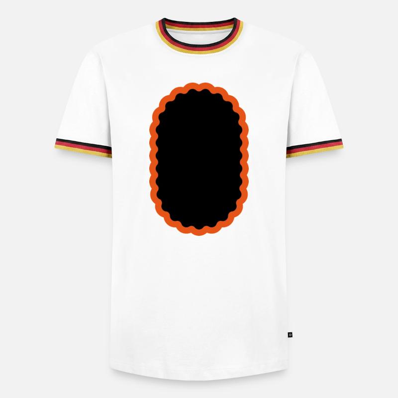 Bicycle patch oval, bicycle patch bike - Men's Ringer Shirt - white/tricolour