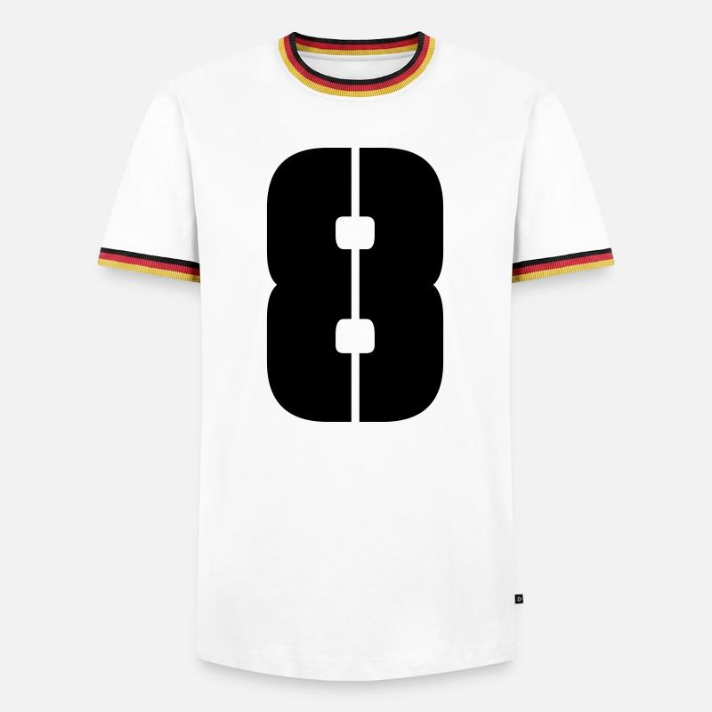 8 - Men's Ringer Shirt - white/tricolour
