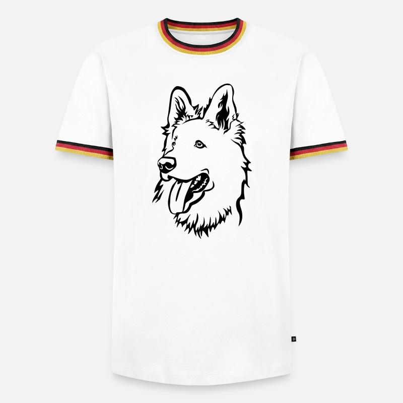 Swiss Shepherd Head - Men's Ringer Shirt - white/tricolour